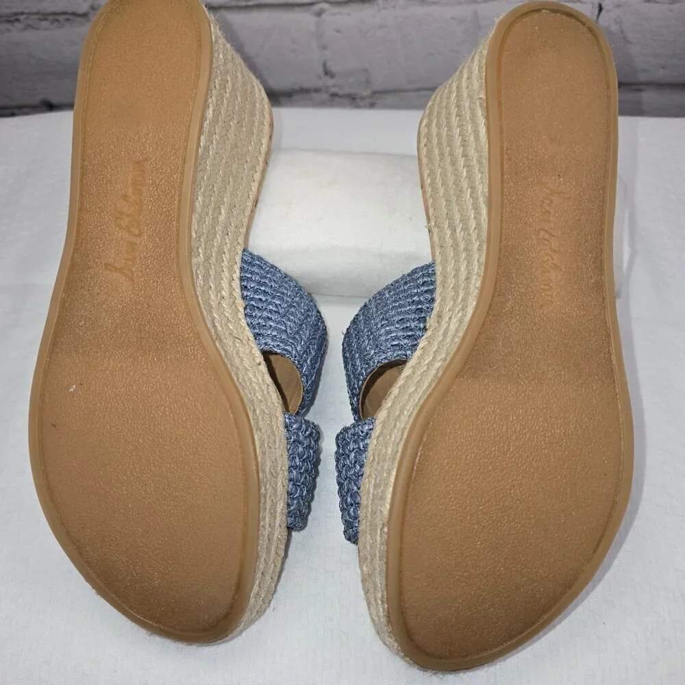 SAM EDELMAN BLUE ROXANN SANDAL WEDGES ESPADRILLES BEACH RESORTWARE SIZE 7.5